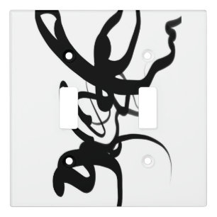 The Divers: Abstract Black & White Light Switch Cover