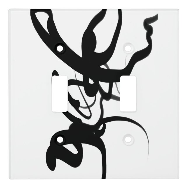 The Divers: Abstract Black & White Light Switch Cover (Front)