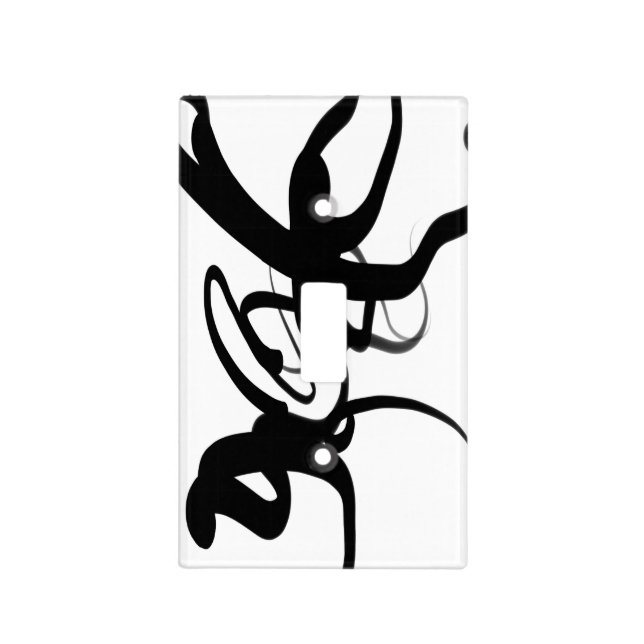 The Divers: Abstract Black & White Light Switch Cover (Front)
