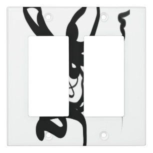 The Divers: Abstract Black & White Light Switch Cover