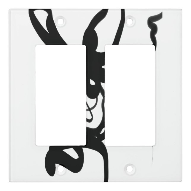 The Divers: Abstract Black & White Light Switch Cover (Front)