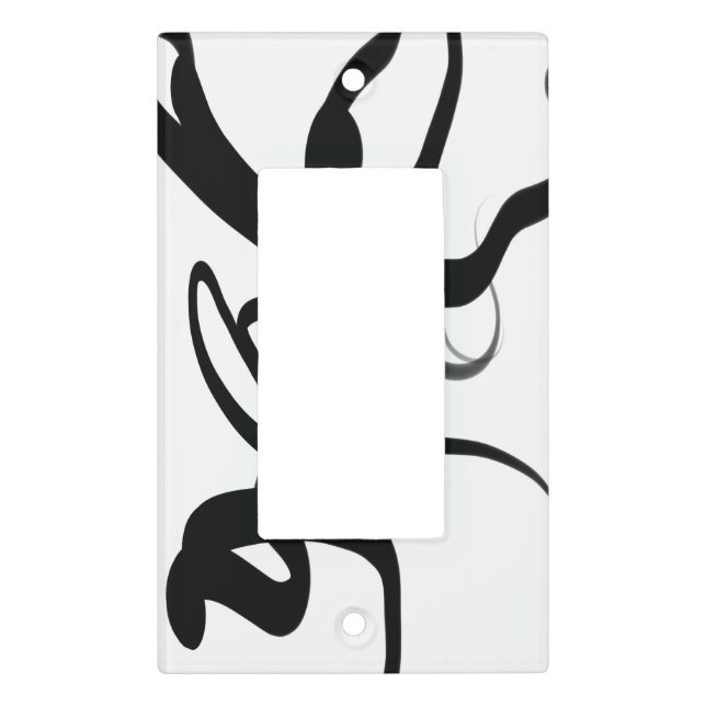 The Divers: Abstract Black & White Light Switch Cover (Front)
