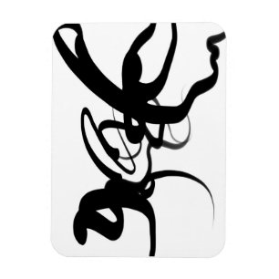 The Divers: Abstract Black & White Magnet
