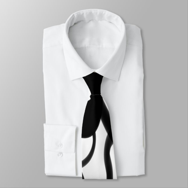 The Divers: Abstract Black & White Neck Tie (Tied)