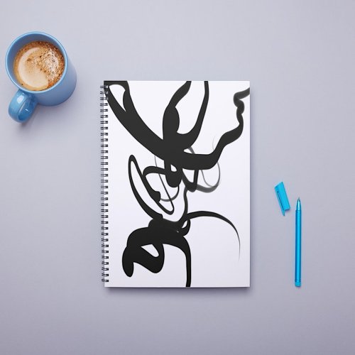 The Divers Abstract Black  White Notebook