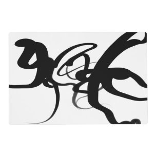 The Divers: Abstract Black & White Placemat