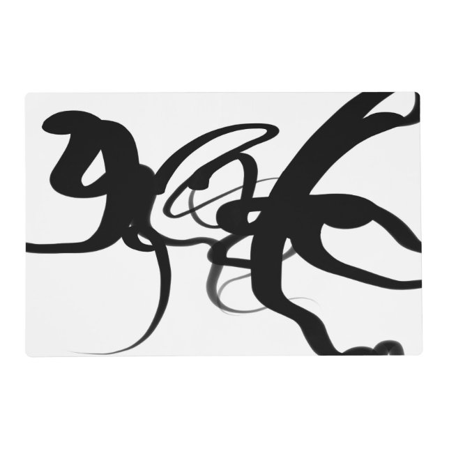 The Divers: Abstract Black & White Placemat (Front)