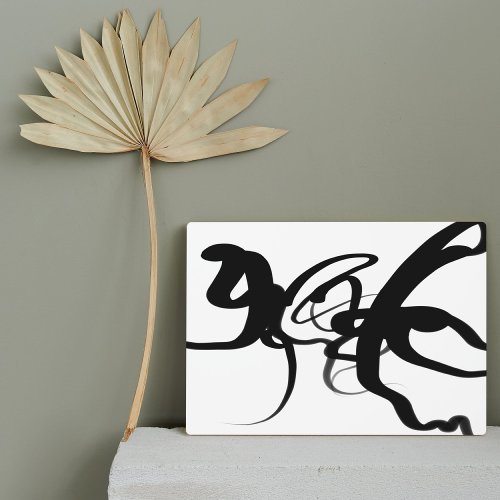The Divers Abstract Black  White Plaque