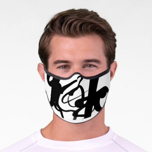The Divers Abstract Black  White Premium Face Mask