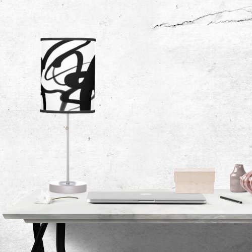 The Divers Abstract Black  White Table Lamp