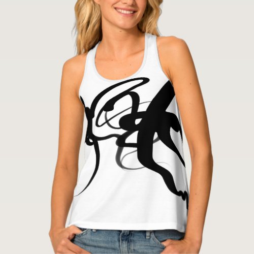 The Divers Abstract Black  White Tank Top