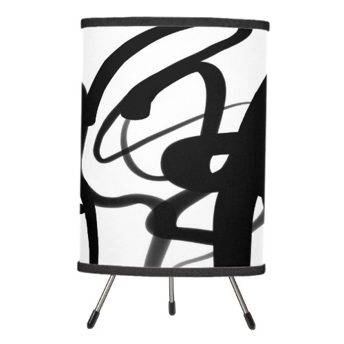 The Divers Abstract Black  White Tripod Lamp