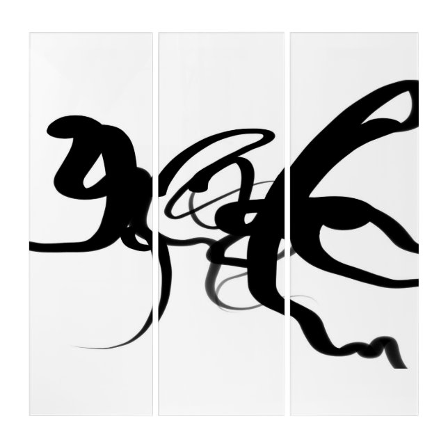 The Divers: Abstract Black & White Triptych (Front)