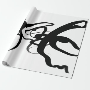 The Divers: Abstract Black & White Wrapping Paper