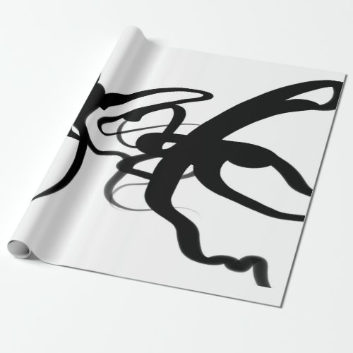 The Divers Abstract Black  White Wrapping Paper