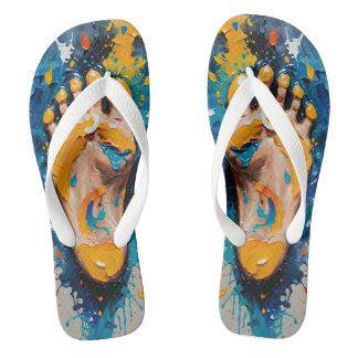 The Divine Foot's Print Flip Flops