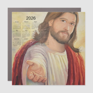 The Divine Invitation: Jesus 2026 Calendar Car Magnet