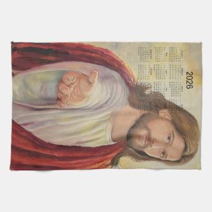 The Divine Invitation: Jesus 2026 Calendar Kitchen Towel