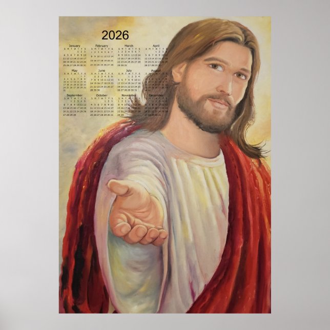 The Divine Invitation: Jesus 2026 Calendar Poster (Front)