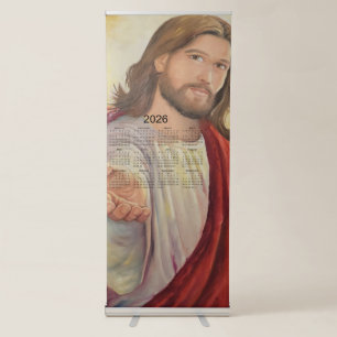 The Divine Invitation: Jesus 2026 Calendar Retractable Banner