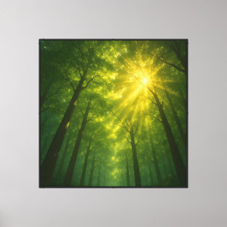 The Divine Light Path: Cathedral of the Emerald Fo Canvas Print