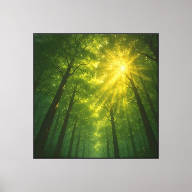 The Divine Light Path: Cathedral of the Emerald Fo Canvas Print (Front)