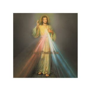 THE DIVINE MERCY DEVOTIONAL IMAGE WOOD WALL ART