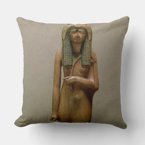 The divine queen Ahmose Nefertari painted wood Throw Pillow