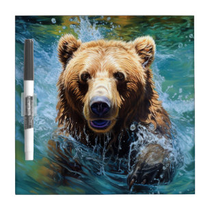 The Diving Bear’s Underwater Journey Dry Erase Board