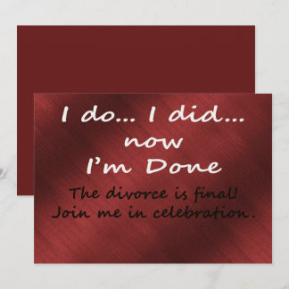 The Divorce is Final Invitation
