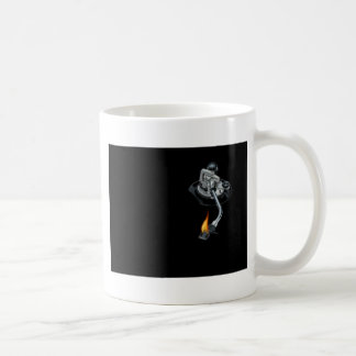 the dj arm on fire coffee mug