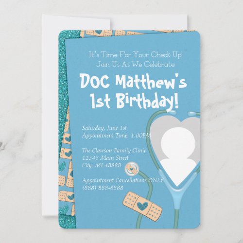 The Doc Is In Birthday Invitation _ Blue