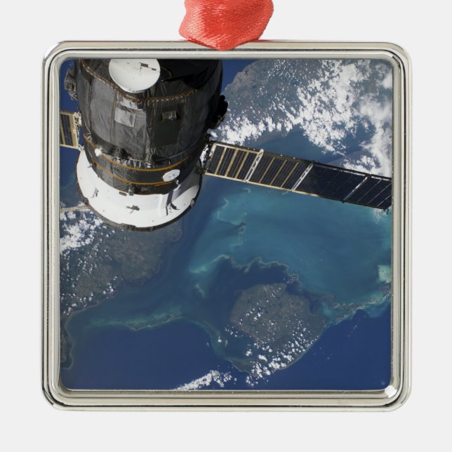 The docked Progress 22 spacecraft Metal Ornament (Front)