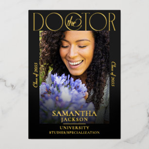 The Doctor Doctoral Graduation Chic Photo Magazine Foil Invitation