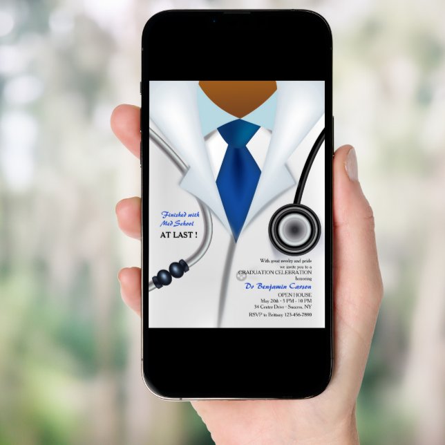 The Doctor Is In African-American Invitation (Front Digital)