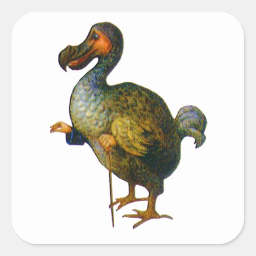 The Dodo Bird From Alice in Wonderland Square Sticker
