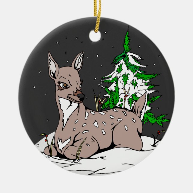 The Doe - Ceramic Ornament (Front)