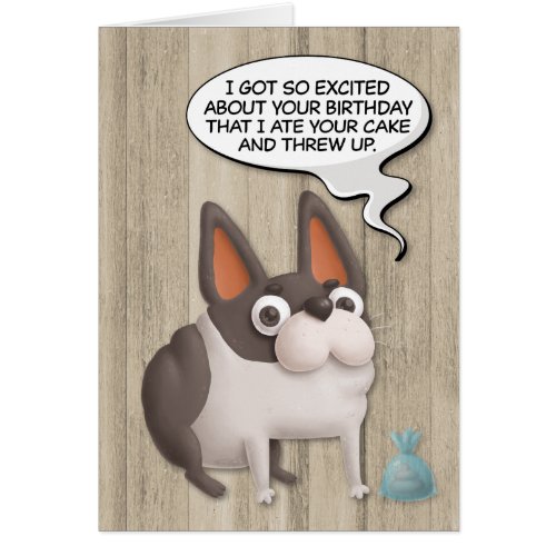 The Dog Ate Your Cake Funny Birthday Card