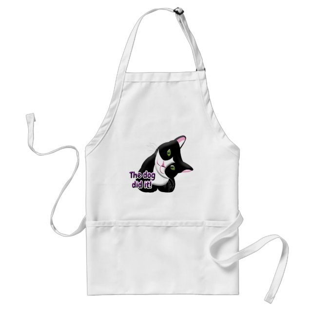 The dog did it Cat Adult Apron (Front)