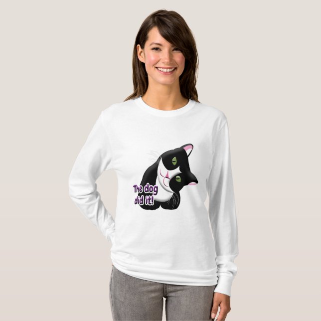 The dog did it Cat T-Shirt (Front Full)