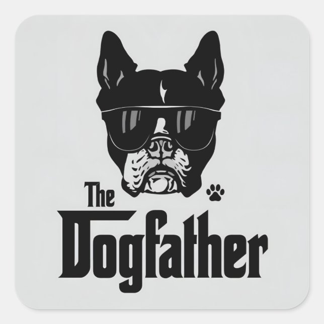 The Dog Father and Dog Dad Square Sticker (Front)