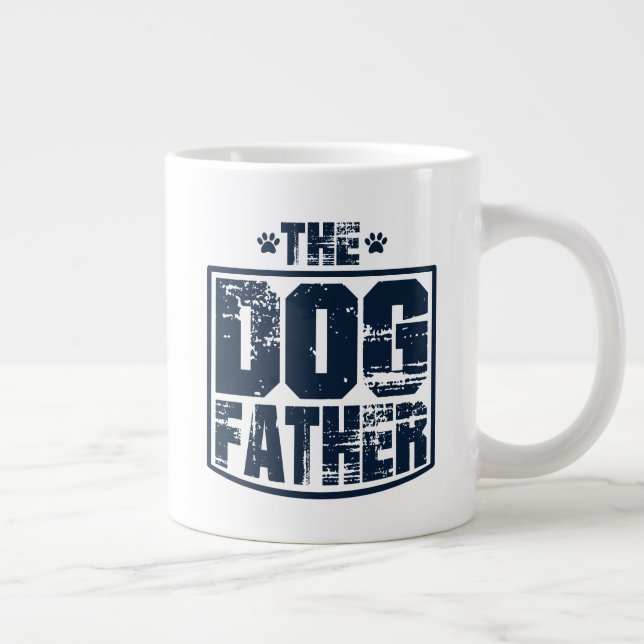 The Dog Father Worn Graphic Giant Coffee Mug (Right)
