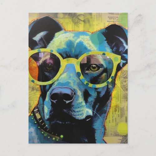 The Dog in Polka Dot Glasses Postcard