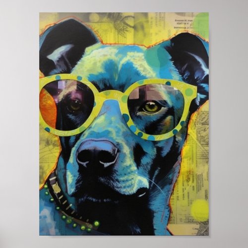 The Dog in Polka Dot Glasses Poster