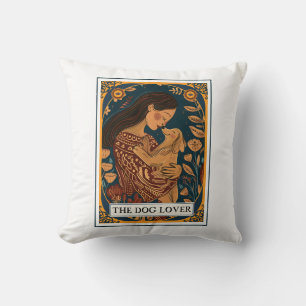 The Dog Lover Tarot Themed Throw Pillow