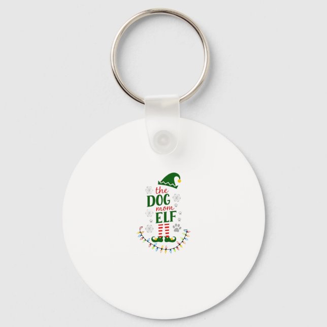 The Dog Mom Elf Xmas Funny Dogs lover Christmas Do Keychain (Front)