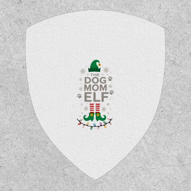 The Dog Mom Elf Xmas Funny Dogs lover Christmas Do Patch (Front)