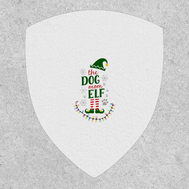 The Dog Mom Elf Xmas Funny Dogs lover Christmas Do Patch (Front)