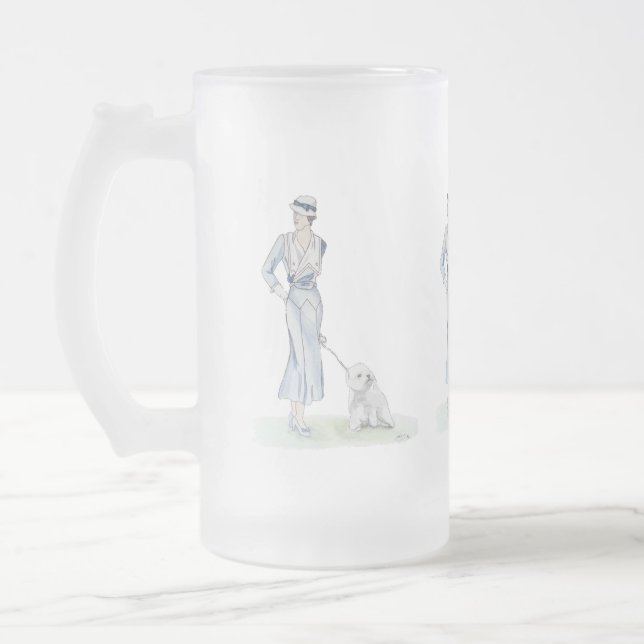 The Dog Show Frosted Glass Beer Mug (Left)