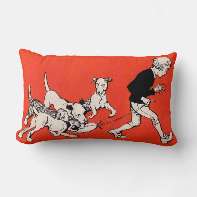 the dog walker lumbar pillow (Front)